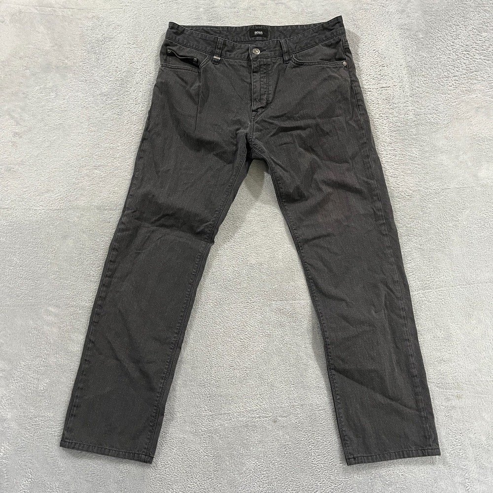 Hugo Boss Pants Mens 32x29  Maine Regular Fit Flat Front Straight‎ Leg Check
